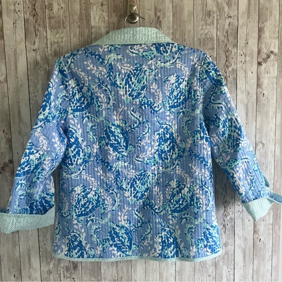 PATTY KIM Lilly Pulitzer Inspired Reversible Cotton Jacket Blazer New Medium - Picture 2 of 4